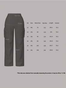 Pantalones cargo de moda casual y versátiles para mujer talla grande, primavera - Gris Oscuro - Ver 8