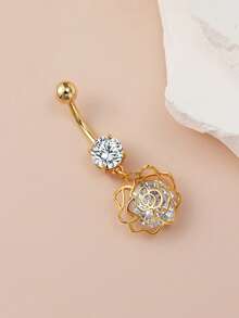 1 đôi bông tai nữ bằng đồng đính đá Zirconia hình trái tim tua rua, màu hồng. - hoa - Xem 5