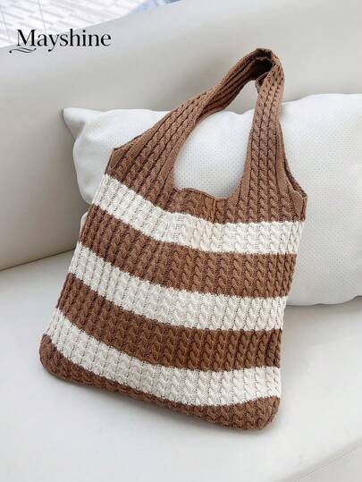 2026 Spring/Summer Fashionable Retro Vacation Style Beach Bag, Handwoven Shoulder Strap Crochet Floral Large Capacity Foldable Hollow-Out Elegant Ladies Tote Bag, Travel Essential, Suitable For Dates, Outings, Shopping, Vacations, Sightseeing, Perfect As Mother's Day, Valentine's Day Or Teacher's Day Gift