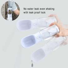 Taza de Agua para Mascotas, Suministros para Mascotas, Taza de Agua Portátil para Perros y Gatos, Multifuncional Tres en Uno - Blanco - Ver 4