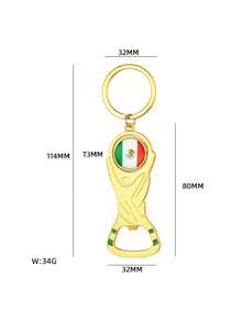 1pc 2026 World Cup Bottle Opener, Customized Fan Souvenir, Multifunctional Keychain, High-Quality Design - View 5