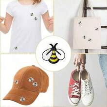 20pcs Bee Embroidered Patches, Cute Bee Pattern Iron-On Appliques, Suitable For Clothing, Bags, Jackets, Jeans, Hats, Can Be Used For DIY Decoration On Shirts, Jackets, Jeans, Hats, Backpacks, Garments - Ironing Style - View 8