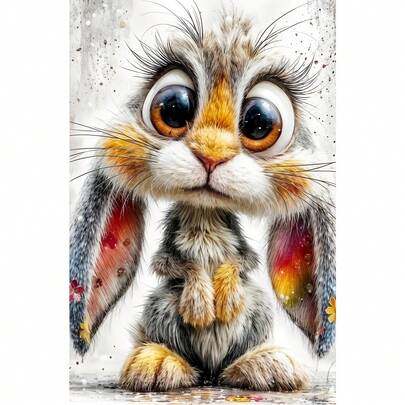 Large 5D DIY Diamond Painting Kit For Adults - Full Round Diamond Rabbit Mosaic Art, Handmade Diamond Painting, Complete Rabbit Shaped Pattern