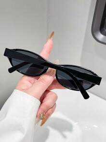 1 chiếc kính thời trang gọng mắt mèo cổ điển, kính thời trang nữ thích hợp cho các dịp thường ngày, đi biển, du lịch, dự tiệc, làm quà tặng, phối đồ hàng ngày, phong cách Y2K. - màu đen - Xem 3