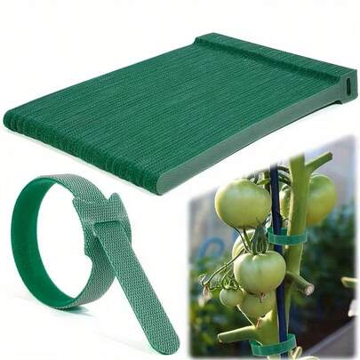 100 chiếc dây buộc cây bằng nylon chống trượt, có thể tái sử dụng, dài 15cm, thiết kế khóa điều chỉnh được, kẹp đỡ cây bền chắc - Dụng cụ cố định cây leo màu xanh lá cây | Cần thiết cho việc bảo dưỡng làm vườn | Hỗ trợ cây an toàn