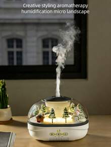 JFBONIN Magical Snowy Landscape Humidifier | Handmade Snowman Aroma Diffuser | Winter Wonderland Home Decor | Comfortable For Bedroom, Office And Outdoor - Mist - View 3
