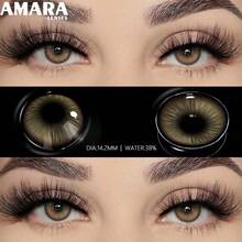 AMARA 1對棕藍色隱形眼鏡 年度佩戴 棕色色調隱形眼鏡 14.5mm 萬聖節裝扮 - THIRA-BROWN - 查看 4