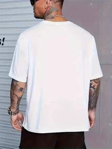 Camiseta Casual  Hombres Talla Grande, PLUS SIZE Elección perfecta de regalo de cumpleaños o festividad  amigos, familiares, novio o novia - Blanco - Ver 2