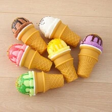Schylling 1个逼真的奶油冰淇淋甜筒模型，创意仿真食物玩具，挤压玩具 - 彩色 - 查看 3