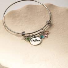 Personalized Birthstone Bracelet, Birthstone Jewelry Birthday Gift For Grandma, Custom Bracelet - Multicolor - View 10