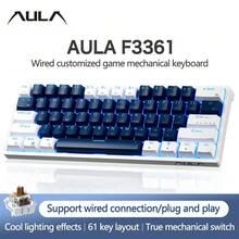 AULA F3361 Mechanical Keyboard Custom Hot Swappable 61 Key Blacklight Gaming Keyboard FN Multimedia Mechanical Axis Responsive Wired Keyboard For Mouse Office Home Laptop PC Esports Game - 查看 12