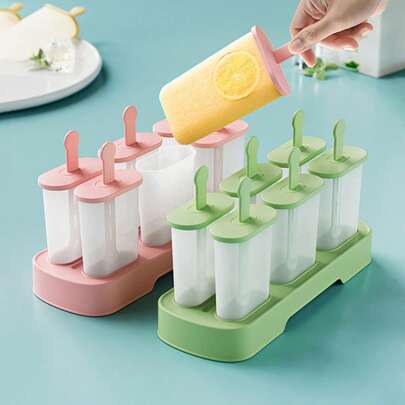 1pc Ice Pop Mold, Home Use Summer DIY Ice Lollipop Ice Cream Popsicle Frozen Ice Cube Tray, 6-Cavity Popsicle Maker