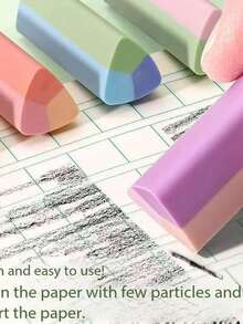 Triangular Erasers, Smudge-Free, Crumb-Free, Clean, Cute Ink Stamp Multicolor - A - View 6