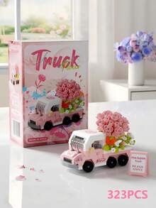 Mini Building Block Flower Set, Car Building Blocks, 3D Model Desktop Decor Collectible, Building Block Potted Plant, Creative Building Block Ornament, Room Decoration, Suitable As Creative Gift For Friends, Holiday/Birthday Gift, Memorable Gift - Floral Series - View 12