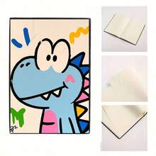 Sổ tay bìa cứng A5 hình khủng long xanh Kawaii - màu đen - Xem 5