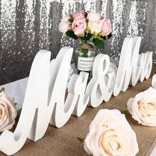 1 Set Mr & Mrs Wooden Decor, Wedding Decoration - Banquet Ceremony Table Decor, Includes Letter Decor, Photography Prop, Bride Gift - Multicolor - View 4