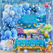 134pcs Blue Balloon Arch Decor Set, Includes 5/10/18 Inch Pastel Blue Metallic Latex Balloons, Suitable For Birthday, Valentine's Day, Bridal Shower, Wedding, Engagement, Anniversary, Graduation, And Ocean Theme Decoration - A-1 - 查看 7