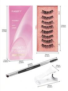 MAANGE Mother's Day 9/7/2 Pairs Natural False Eyelashes Set, 2 Pairs Magnetic Eyelashes With Eyelash Curler + 7 Pairs Fluffy Cat Eye Lashes, Optional Eyebrow Brush, Reusable, No Glue Needed, Soft Faux Mink Lashes, Suitable For Daily Makeup, Natural Beauty Tools, Cartoon Style Eyelashes, Mixed Design, 3D Thick False Lashes, Great For Travel, Festivals, Parties, Ideal Gift For Women - Natural Lashes - View 4
