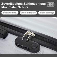 YONSLY Large Suitcase 28/24/20/16 Inches With 4 Wheels 360° Combination Lock Mesh Pocket Soft Rubber Handle Hard Shell Trolley Lightweight Suitcase - 銀色 - 查看 2