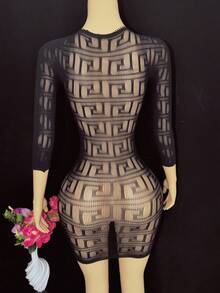 Bộ jumpsuit gợi cảm dành cho nữ, một cỡ phù hợp với tất cả, thích hợp cho cả người mảnh mai và người có thân hình đầy đặn, có thể mặc ngoài hoặc mặc trong. - màu đen - Xem 8