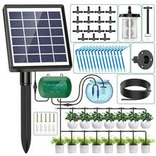Kit de riego solar automático para jardín, sistema de riego por goteo con manguera de 15 m, temporizador de riego automático para vacaciones, balcones, macetas y plantas. - Negro - Ver 9