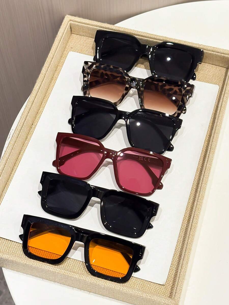 6pcs Classic Elegant Personalized Ins Style Women Fashion Eyeglasses For Daily Life Street-Photography Outdoor Casual Activities Beach Accessories Suitable For All Face Shapes - Multicolor - View 1
