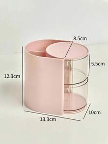 Rotating Makeup Brush Holder & Jewelry Storage Box With Dust-Proof Hairpin Compartment, Perfect For Organizing Necklaces, Earrings, Bracelets, Rings, Makeup Brushes, Hairpins, Hair Accessories And Daily Essentials, Multi-Functional Vanity Organizer, Desktop Storage Solution, Transparent Design For Easy Visibility, Bedroom Dresser Organization, Cosmetics Display Stand - Multicolor - View 15