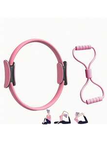 2 piezas Juego de aros de yoga - Aros de yoga, aros de Pilates, aros de resistencia para flexión hacia atrás, piernas delgadas, espalda hermosa, kit de fitness en el hogar para principiantes, mujeres - Multicolor - Ver 9