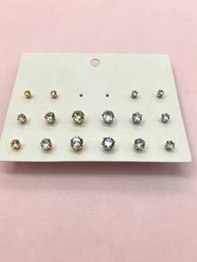 Bông tai đính đá Zirconia mạ vàng 14K, kiểu dáng unisex, chất liệu thép không gỉ mạ bạc/vàng, kích thước 3-4-5-6mm, phù hợp đeo hàng ngày. - Như thể hiện trong hình ảnh - Xem 6