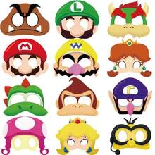 12pcs Party Role Play Accessories, Luigi Daisy Mushroom Cartoon Masks Costume Gifts - View 6