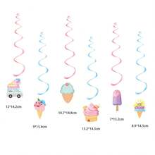 Ice Cream Themed Birthday Party Decoration Set, Sweet Summer Party Supplies Including Banner, Honeycomb Centerpiece Decor And Cake Topper, Suitable For Carnival, Wedding, Birthday Decoration, Party And Christmas - Ice Cream Cake Power Strip - View 4