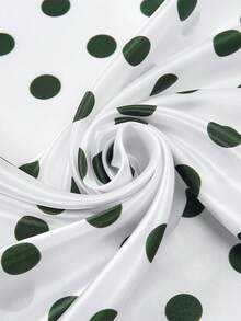 1pc 90cm Polka Dot Satin Neckerchief, Versatile Headscarf And Bag Accessory Scarf For Women,Travel Essential,Beach Towel - Green - View 6