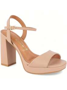 Vizzano Platform Sandal With Chunky Heel, Original, 6551-100 - Beige - View 13