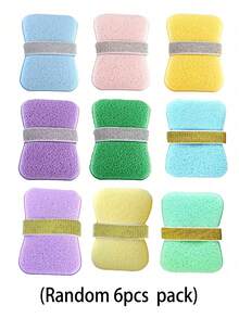 2pcs/4pcs/6pcs Super Soft Cheese Shaped Bath Sponge, Cute Loofah, Body Exfoliator, Random With Rope - Soap Bag - View 8