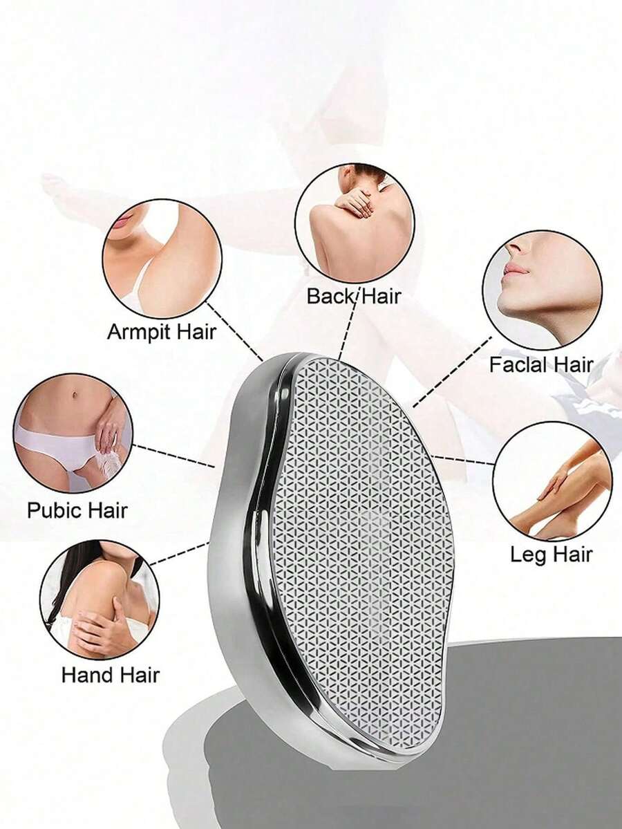 1pc Painless Hair Removal Device, Multi-Functional Epilator, Easy To Clean & Reusable Body Grooming Tool, Body Exfoliator, Portable Foot Scrubber, Beauty Tool - Multicolor - View 1
