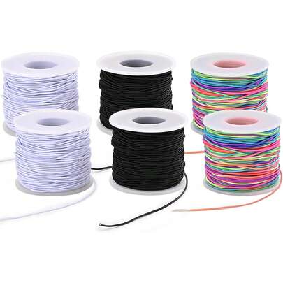 1/3 cuộn dây thun bền chắc 1mm, thích hợp để làm vòng tay, vòng cổ, trang sức và đồ thủ công mỹ nghệ (1.0mm màu đen, trắng, cầu vồng)