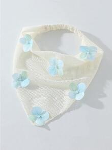 1pc Women's Original Floral Design Fashion Embroidered Ruffled Headwrap With Pearl Decor, Suitable For Daily Wear And Vacation,Festival,Party - Multicolor - View 6