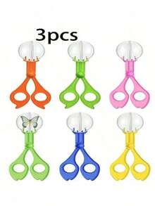 3 piezas Herramientas para capturar insectos de exploración al aire libre, pinza de insectos con cuentas de burbujas de colores, pinza de tijeras, pinza para atrapar insectos - Multicolor - Ver 1