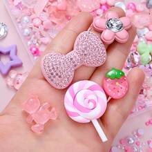 1Box Cute Flatback Beads Kit DIY Phone Case Charms Set Bear Strawberry Rhinestone HandCraft Kit With Tweezers & Storage Box For Cellphone Decoration - Multicolor - View 3