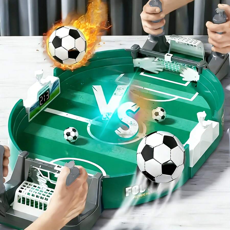 这款桌上足球互动棋盘游戏套装包含1套游戏，是一款适合全家游玩的棋盘游戏，非常适合家庭聚会和派对。它也可以作为圣诞节和感恩节礼物赠送。