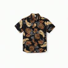 PatPat Family Matching Floral Print Beach Wear Short-Sleeve Shirt Or Camisole Top And Wide-Leg Pants Set For Summer Vacation Family Looks - 黑與白 - 查看 6