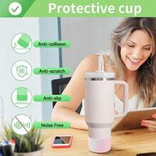 Silicone Bumper Boot H2.0 40 Oz 30 Oz Tumbler With Handle IceFlow 20oz 30oz, Protective Bottle Bottom Sleeve Cover, Tumbler Accessories (Mix-Black And White) - 黑白混合 - 查看 6
