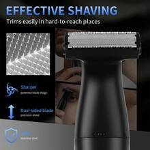 Set Alat Cukur Listrik WEEME 3-in-1 - Termasuk Alat Cukur, Pemangkas Bulu Hidung, dan Alat Pemotong Tepi. Perangkat Multifungsi Portabel Ini Memiliki Peringkat Tahan Air IPX6, Cocok Untuk Memangkas Jenggot, Kumis, dan Alis. - Hitam - View 6