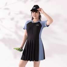 Women Swim Dresses - Grayish Blue 6153 - View 6
