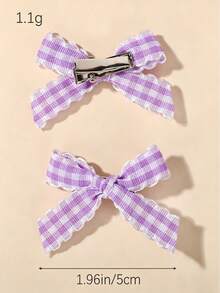 12个可爱蝴蝶结蕾丝发夹，适合日常佩戴 - 彩色 - 查看 3