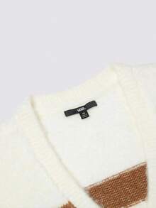 Chaqueta tipo cárdigan informal con cuello en V y bloques de color para mujer de Vans VN000HJBFS8 - Blanco - Ver 3