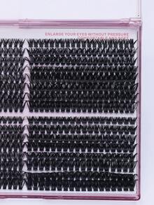 624 Clusters DIY Cluster Eyelashes, 50D 60D 80D 100D High Density Individual Lash Extensions, Fluffy Dramatic Fake Lashes For Cosplay & Party Makeup - D - View 5