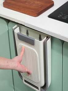 1/2pcs Foldable Soft Rubber Kitchen Storage Bucket, Cabinet Door Hanging Trash Can, No Bending Required, Thick Large Opening Cabinet Door Hanging Storage, Tool To Keep Kitchen Tidy, Wall-Mounted Trash Can, Trash Bag Rack, Also Suitable For Bathroom, Kitchen Cabinet, Table Drawer, Bedroom. Gift For Mom. Trash Can - Multicolor - View 1