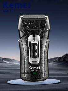 Kemei Máy cạo râu điện KM-T98, máy tỉa râu chuyên nghiệp chống nước, sạc nhanh Type-C dành cho nam giới, cạo khô và ướt, máy cạo râu kiểu chuyển động tịnh tiến, 1 chiếc - màu đen - Xem 3
