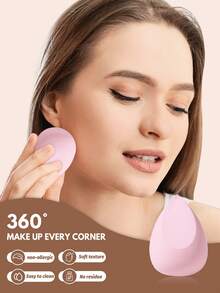 8Pcs Waterdrop Shape Makeup Sponges Makeup Sponge Soft Non Latex Skin Friendly Blending Foundation Powder Concealer Tools Cosmetics - Multicolor - View 6